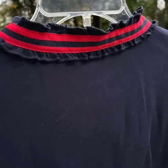 Boden Dress Annette Ponte Dress  Gently used Size 12 Navy Blue & Red. - Picture 4 of 6